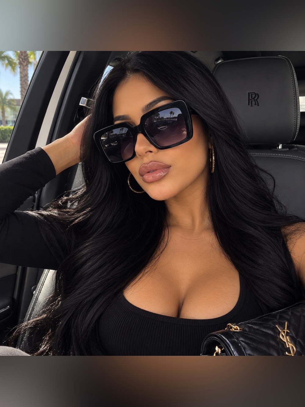 Dior Oversized Square Black Sunglasses with Gradient Lenses
